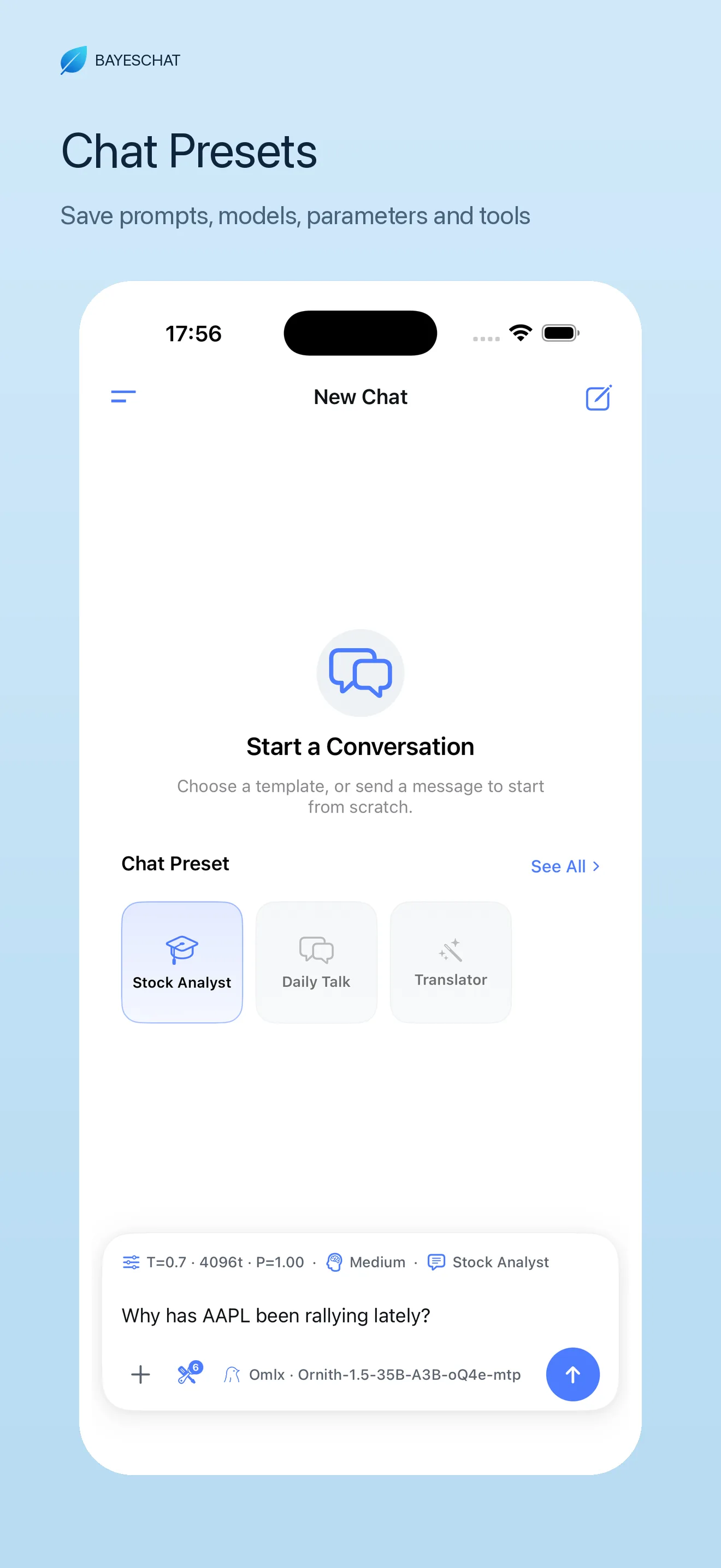 BayesChat Chat Presets